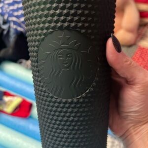 Starbucks Matte Dark Green Studded Soft Touch Cold Cup Tumbler